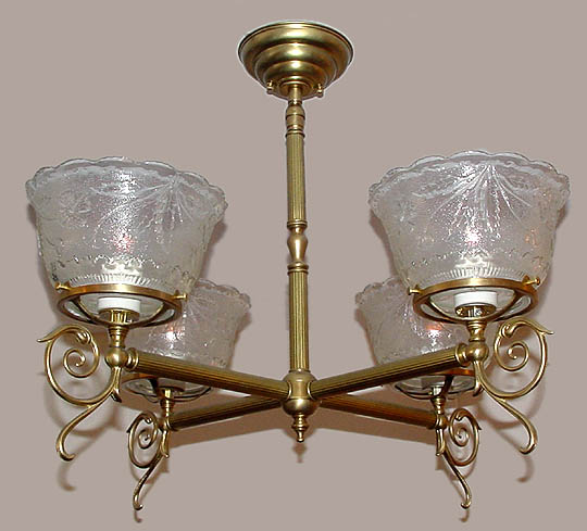 Model H7 Colonial Style Gaslight Reproduction with Reeded Brass Tubing.